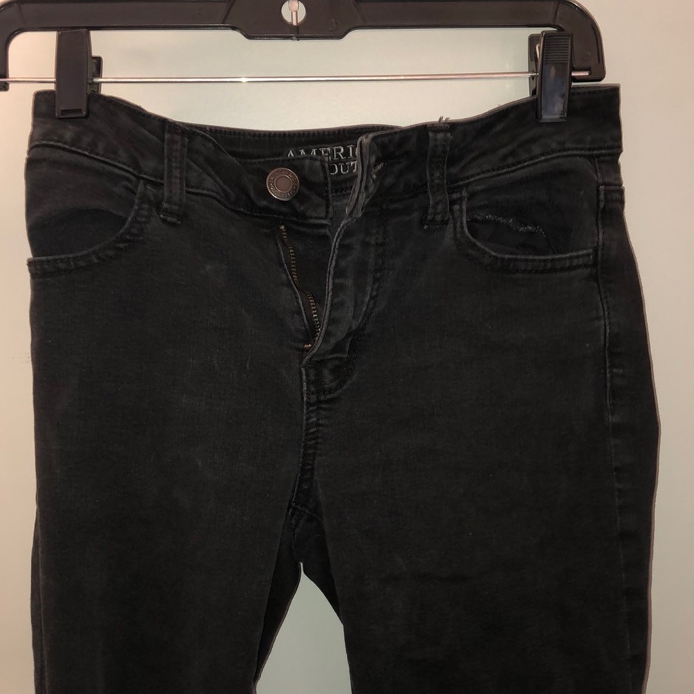 Low rise black denim jeans